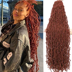 Tresses synthétiques bouclées ondulées au crochet, dreadlocks de déesse, en cuivre rouge, 36 pouces, vidéo 350 #