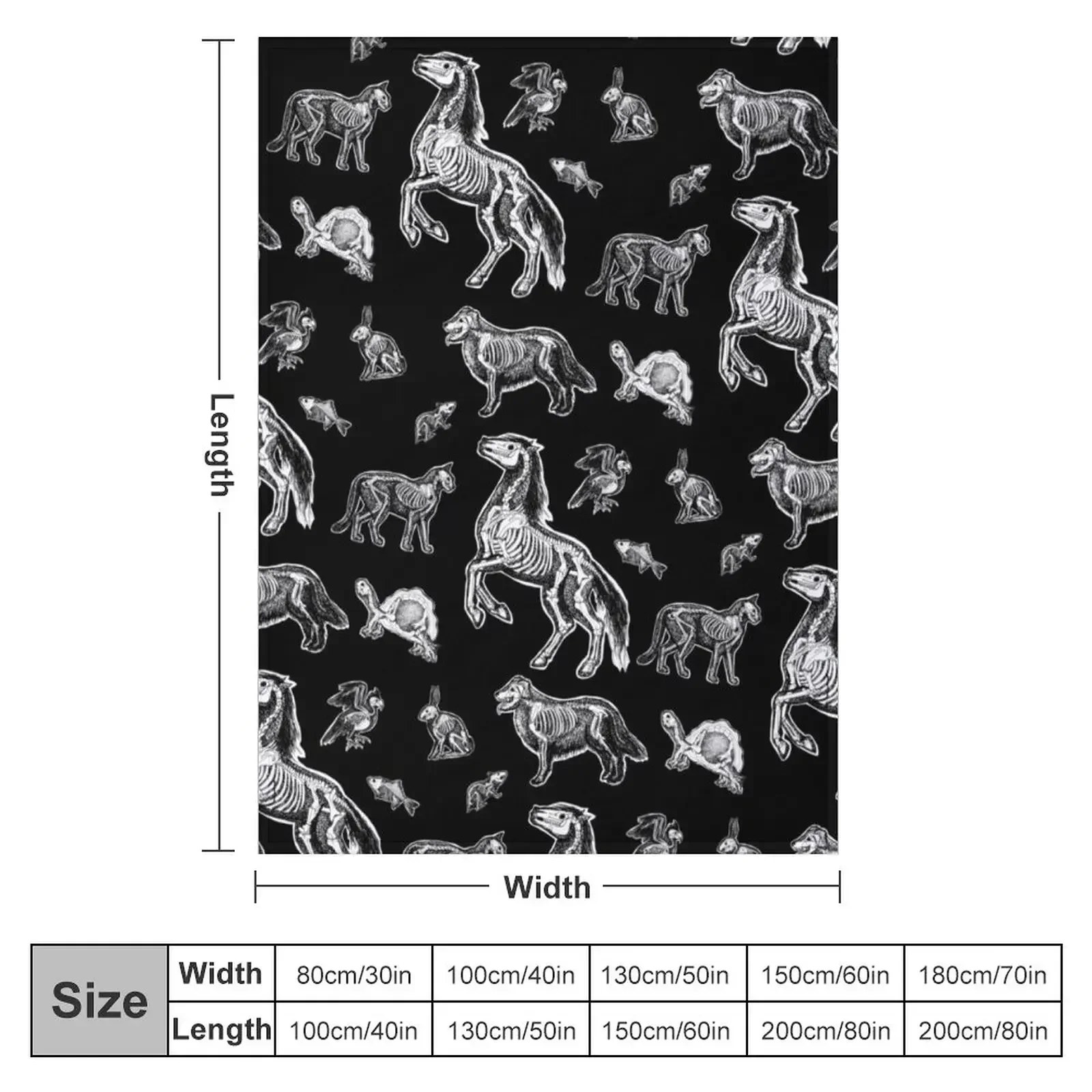 Veterinary Technician :: X-ray Animal Bones Anatomy Throw Blanket Flannels Heavy Blankets