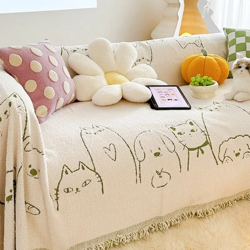 One Piece Sofa Cover Reversible Universal All Season Sofa Blanket Durable Anti Cat Scratch Home Textile Household Goods