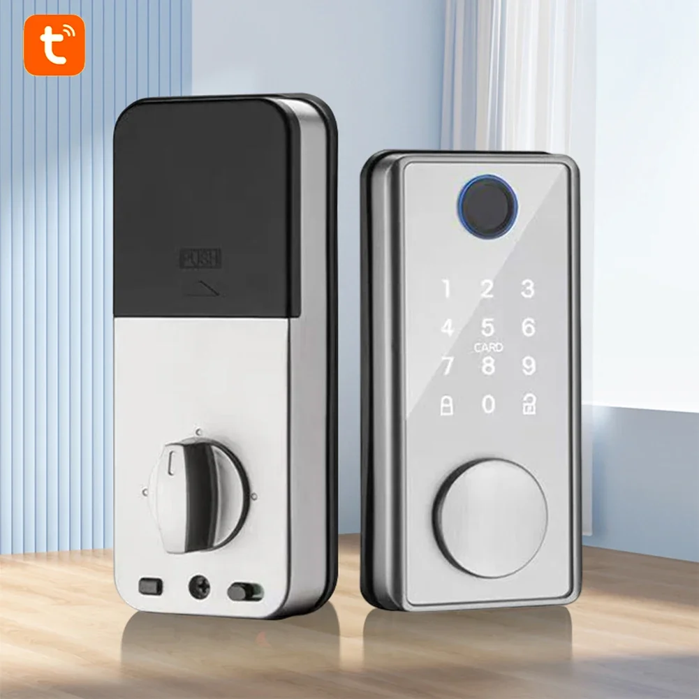 Smart Deadbolt Locks Digital Tuya Wifi App Fingerprint Keyless Entry Keypad Electronic Locks for Front Door Alexa Keypad Lock