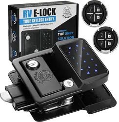 Entry Door Lock, 0 to 9 Password, Handle with Integrated LED Keypad and 2 Fobs for Camper with Deadbolt (GEN 2)