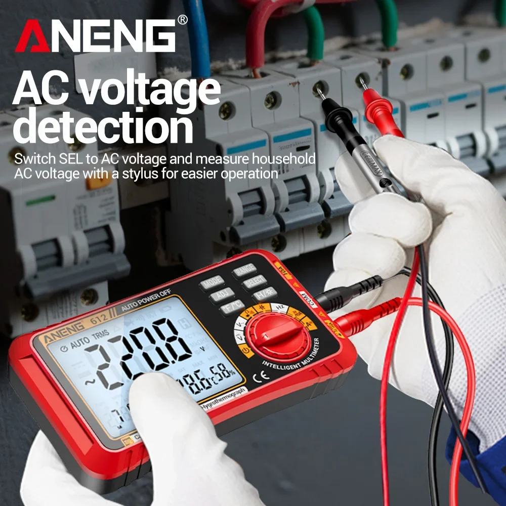 ANENG Professional Digital Multimeters 2 In1 AC/DC Current Voltage Capacitance Measurement Multimetro Test Tools 612