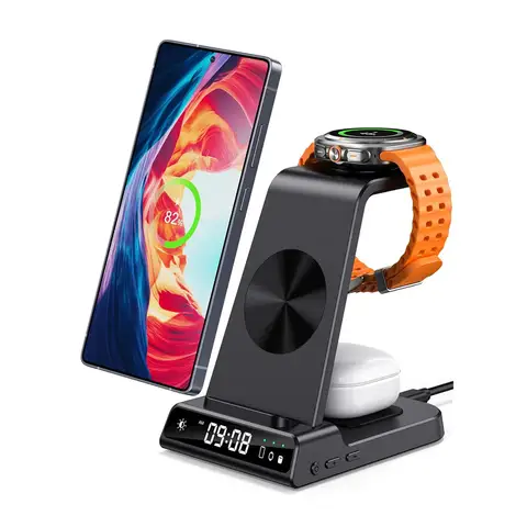 SwanScout C01 Charging Station for Samsung S25 S24 Ultra S23 Z Flip Z Fold Wireless Charger for Galaxy Watch 8 7 for Buds 3 Pro