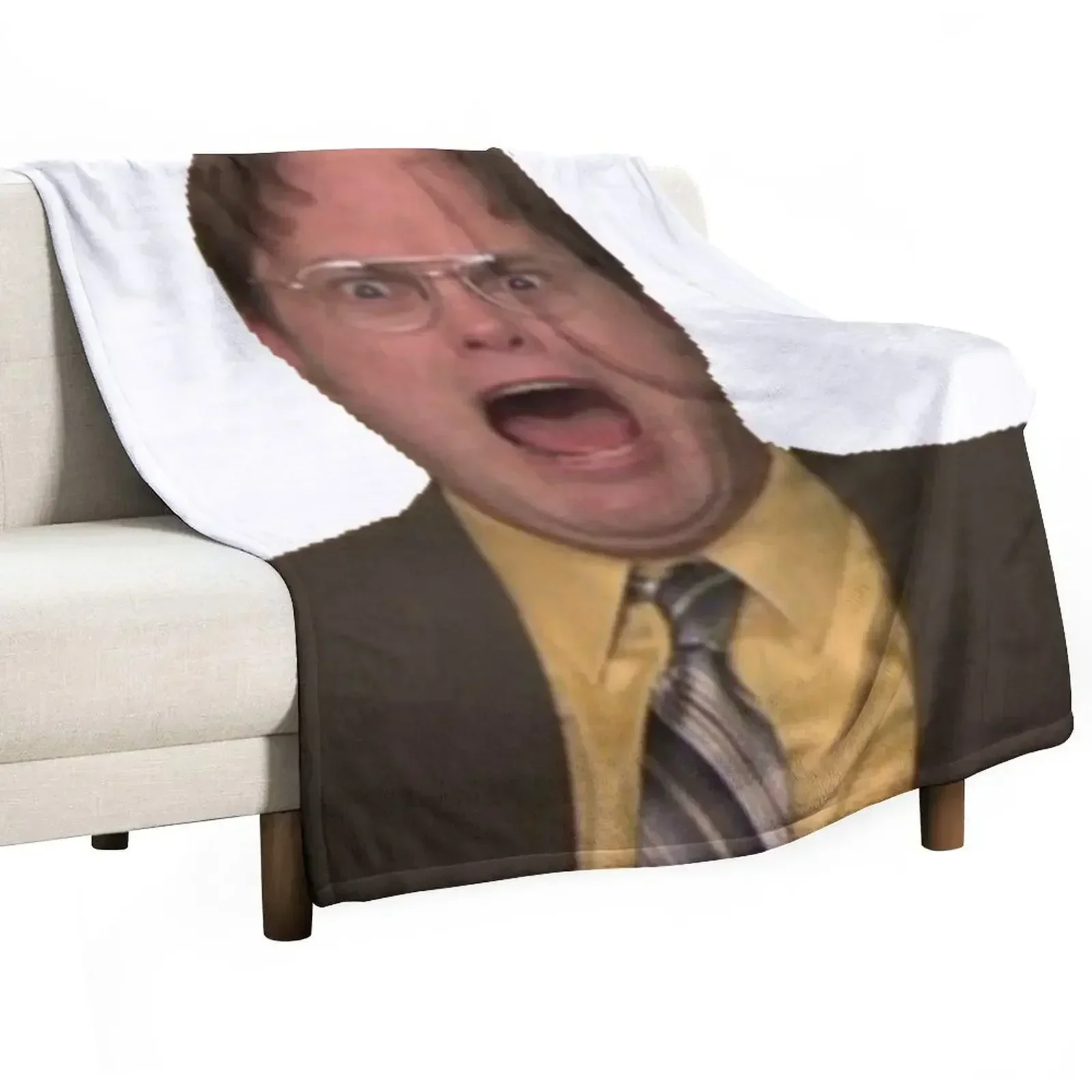 

Dwight Schrute Screaming Throw Blanket blankets and throws Flannels Summer Beddings Blankets