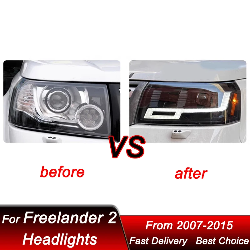 Car Headlights For Land Rover Freelander 2 2007-2015 new style full LED Headlamp Assembly Upgrade Projector Lens Accessories Kit