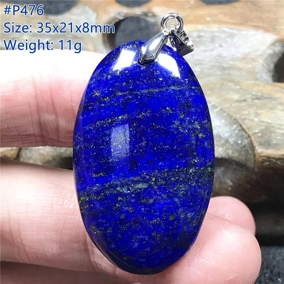 Natural Lapis Lazuli Necklace Pendant For Women Men Wealth Gift Stone Royal Blue Beads Crystal Silver Gemstone Jewelry AAAAA