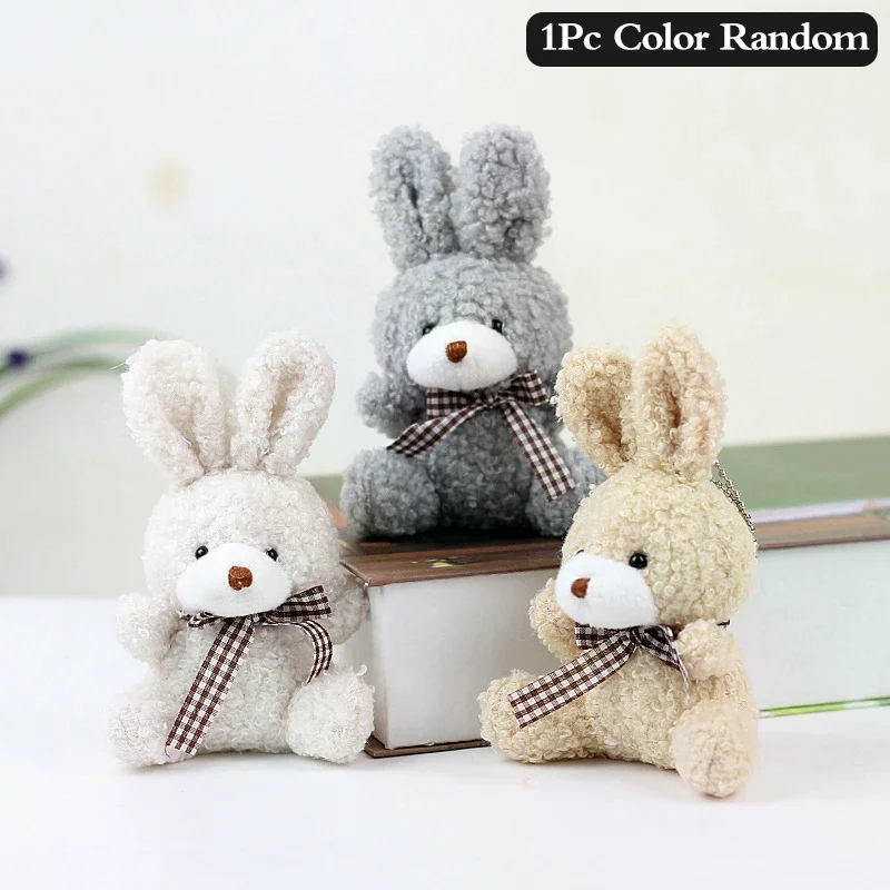 

11CM Cute Rabbit Bow Plush Stuffed Doll Tie Bunny Soft Pillow Plush Toy Home Decor Kid Gift Christmas Decoration