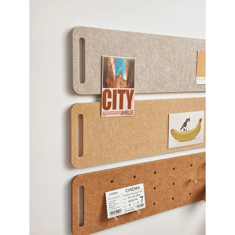 Felt Wall Organizer with Hooks and Memo Display Board, No Drill Self Adhesive Felt Wall Sticker for Photos, Postcards and