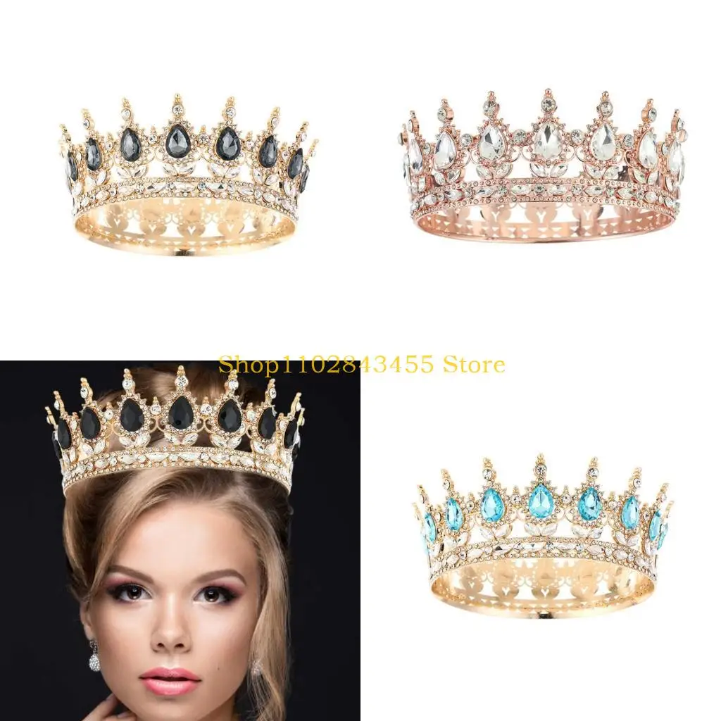 

49MC Роскошная корона для взрослых для женщин и девочек, элегантный головной убор, костюм, шиньоны