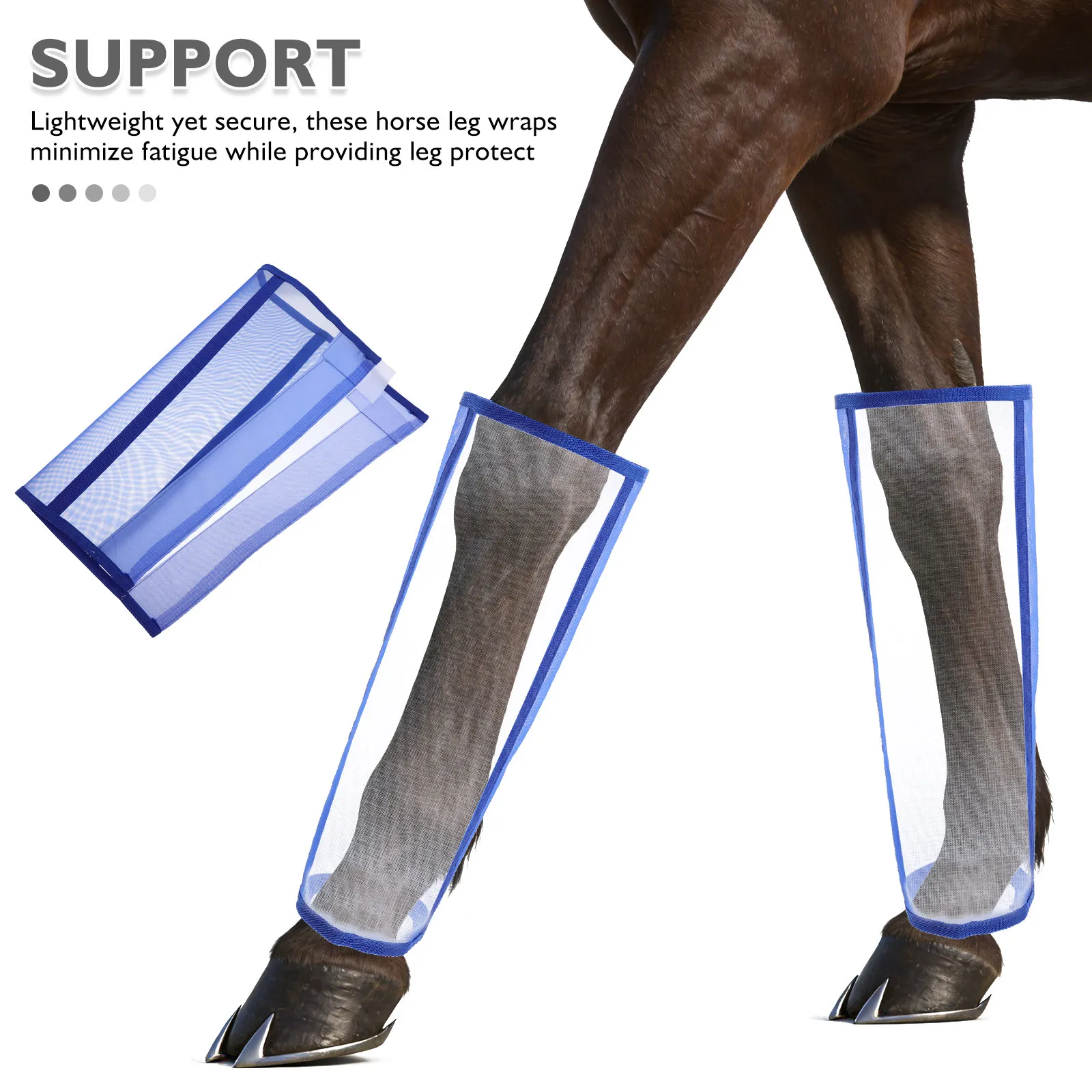 4Pcs Horse Leg Covers Breathable Mesh Fly Boots Non Slip Fly Legging Summer Outdoor Training Pasture Activity Protective