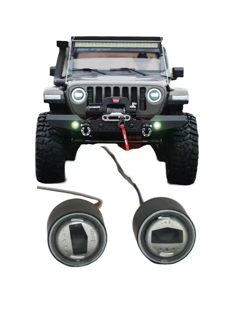 Easy to control Wrangler headlight fot 1/10 1/8 RC Crawler Car Axial Scx10 90046 D90 Yikong Rgt Traxxas Trx4 Trx4m D12