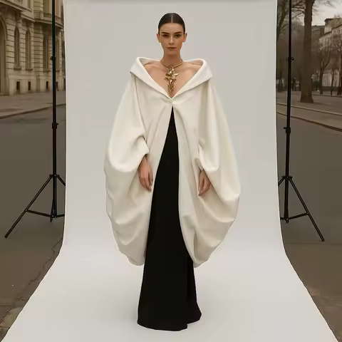 Elegance Black Maxi Prom Dresses with Cape Women Unique Formal Occasion Dress Arabic Dubai 2 Pieces Evening Dress فساتين سهرة