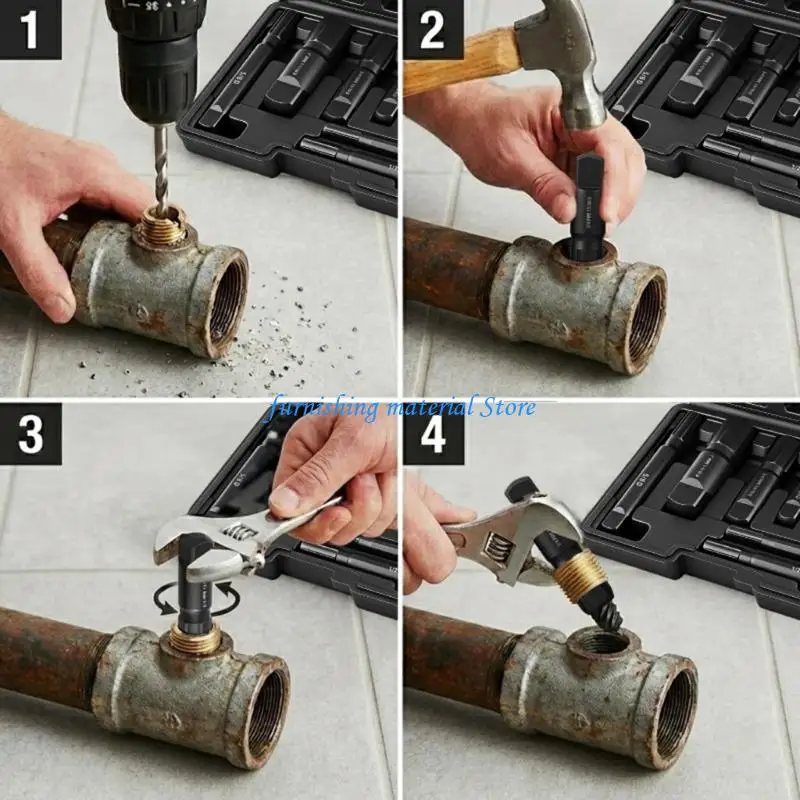 Y5GD Broken Pipe Extractors for Removing Damaged Threaded Pipes Fitting with Case