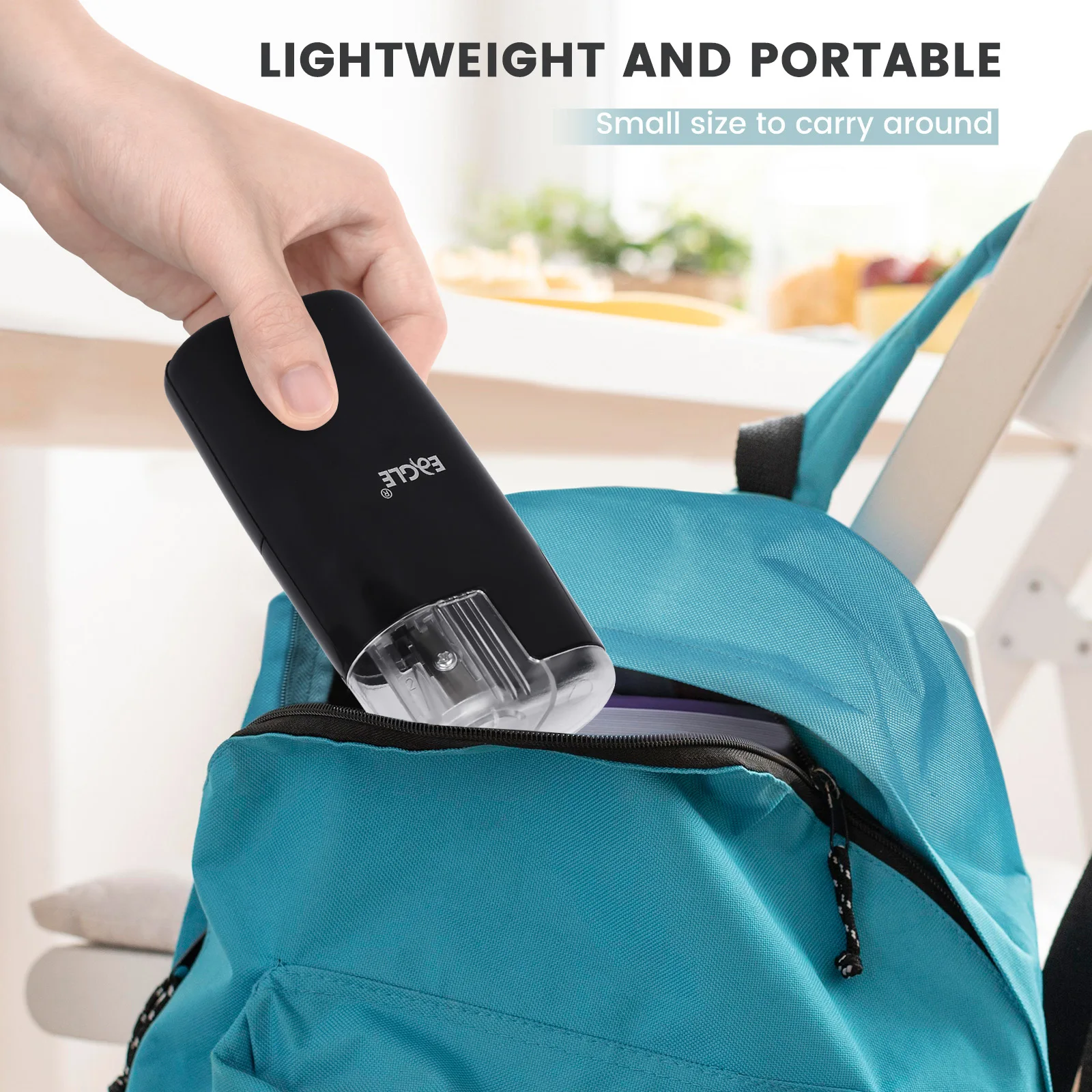 EAGLE Electric Pencil Sharpener for Artists Kids Adults Colored Pencils Battery-Operated, Portable, Manual/Electric Compatible