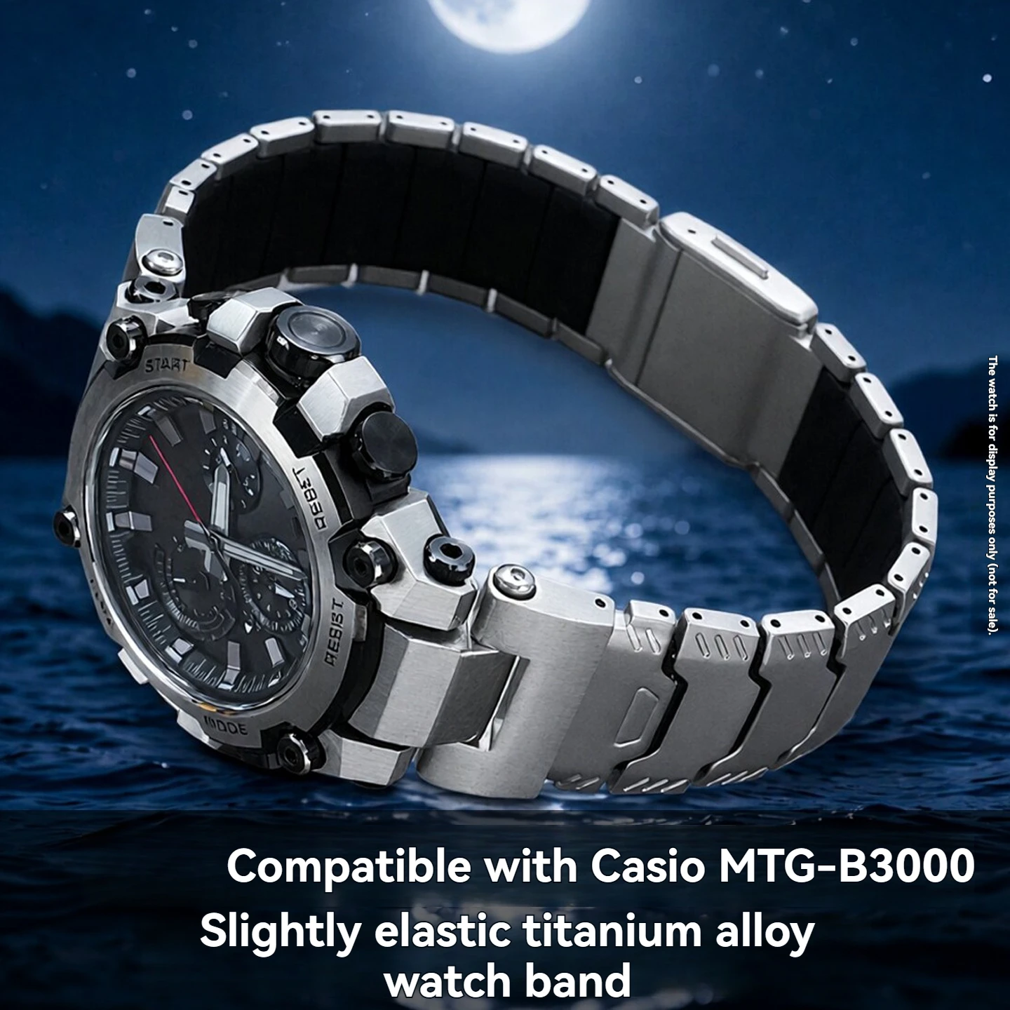 For  Casio G-SHOCK 5672 MTG-B3000 solar watch upgrade and modification watch with magnetic buckle titanium alloy sports strap