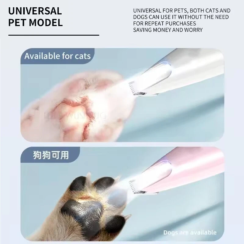 Pet Dog Electric Groomer Trimmer with LED Light Waterproof Pet Foot Hair Trimmer Low Noise Cat Dog Face Foot Ear Hip Paw Shaver gallery 3