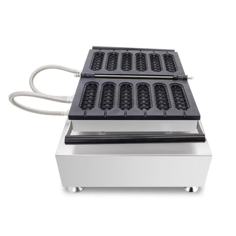 

Electric 110V/220V Commercial Hot Dog Sausage Street Snack Machine 6PCS Crispy Waffle Maker