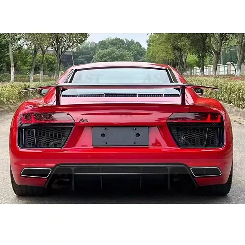 

Для Audi R8 задняя губа из углеродного волокна, диффузор заднего бампера, разветвители для задних губ, улучшенные комплекты кузова, автомобильные аксессуары