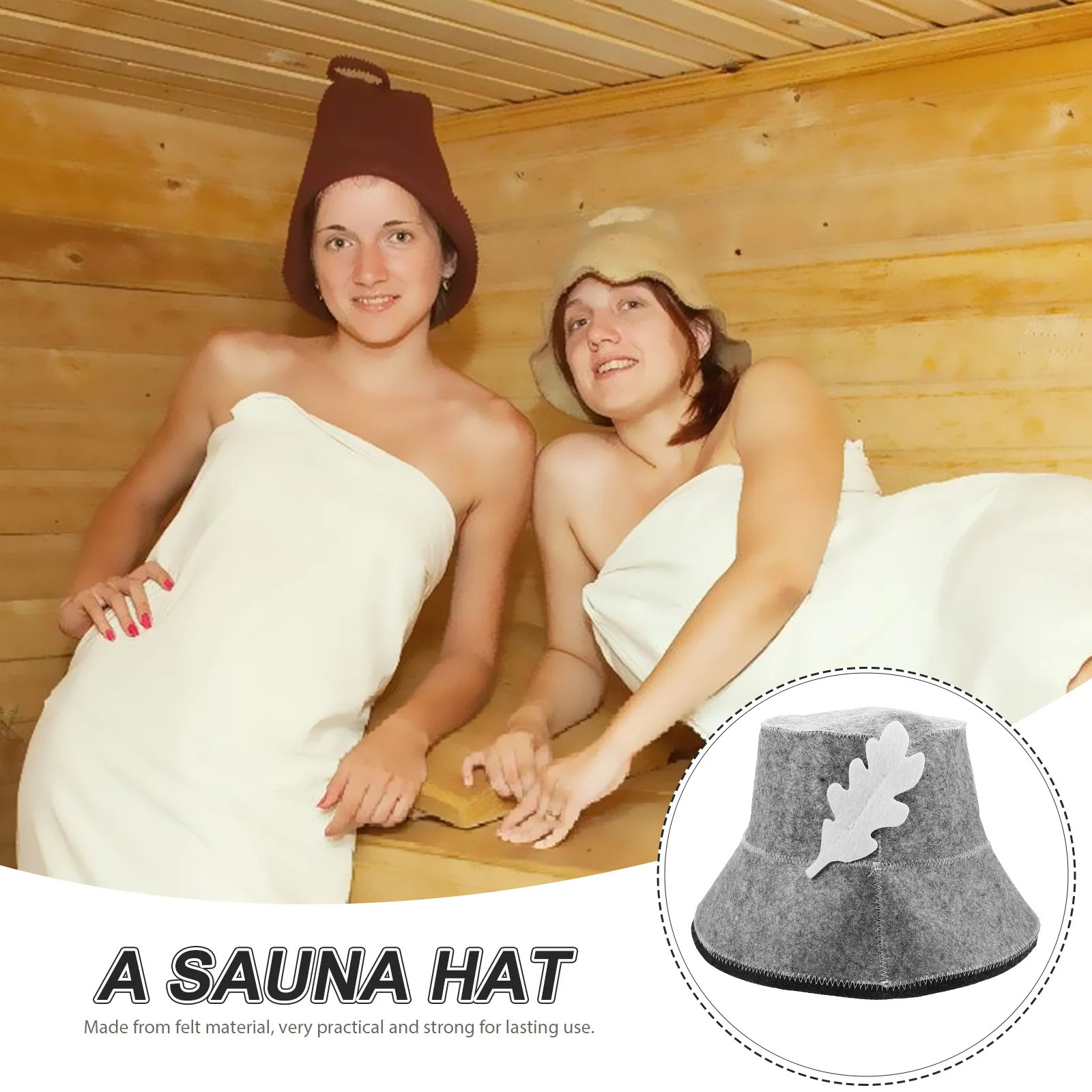 

Shower Cap Sauna Hat Felt Material Lightweight Portable Comfortable Sweat Bath Spa Gray Color Women Men Sauna Supplies Bathing