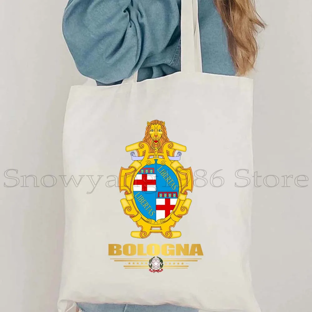 تشياو بيلا بولونيا إيطاليا السفر الفن سينك تيرا فلورنسا إيطاليا الهدايا حقيبة يد نسائية الكتف المتسوق قماش حمل حقيبة #5