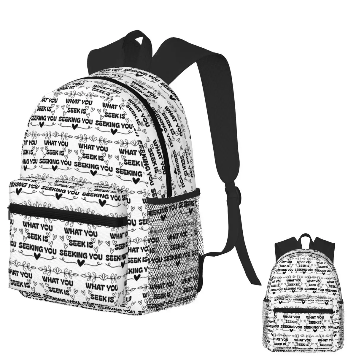 

What You Seek Is Seeking You Student Backpack School Bag Hiking Travel Daypack for Men Women Fashion Bookbag Shoulder Bags