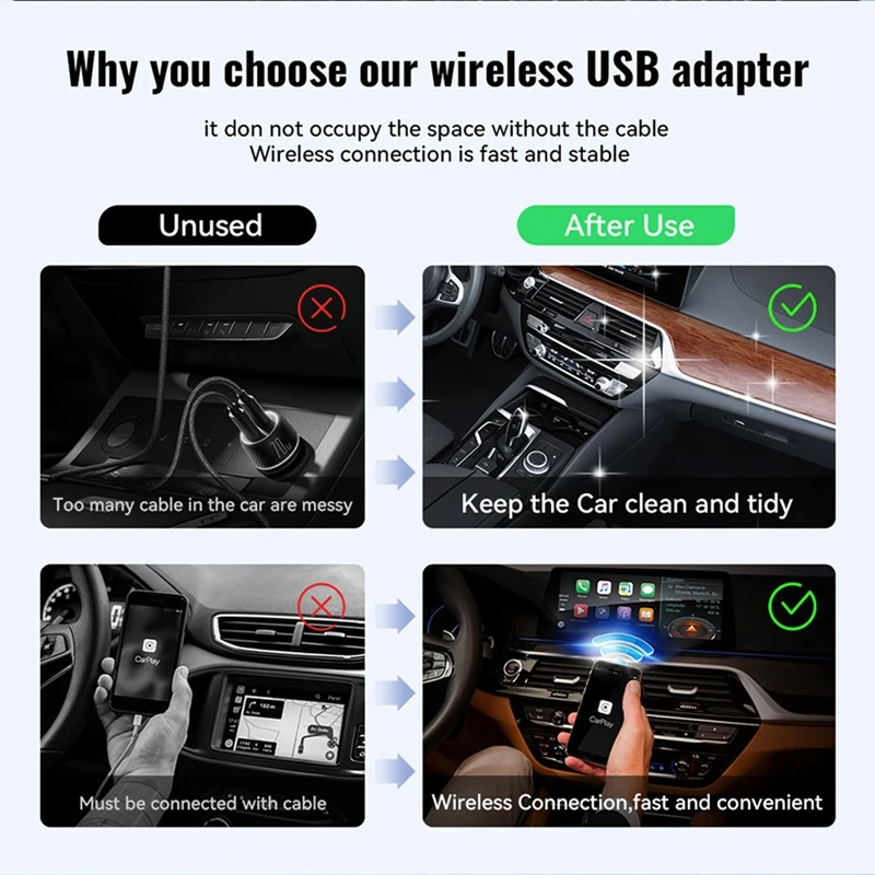 Wireless Carplay Android Auto Wireless Adapter Smart Mini Box Plug And Play Wifi Fast Connect Universal