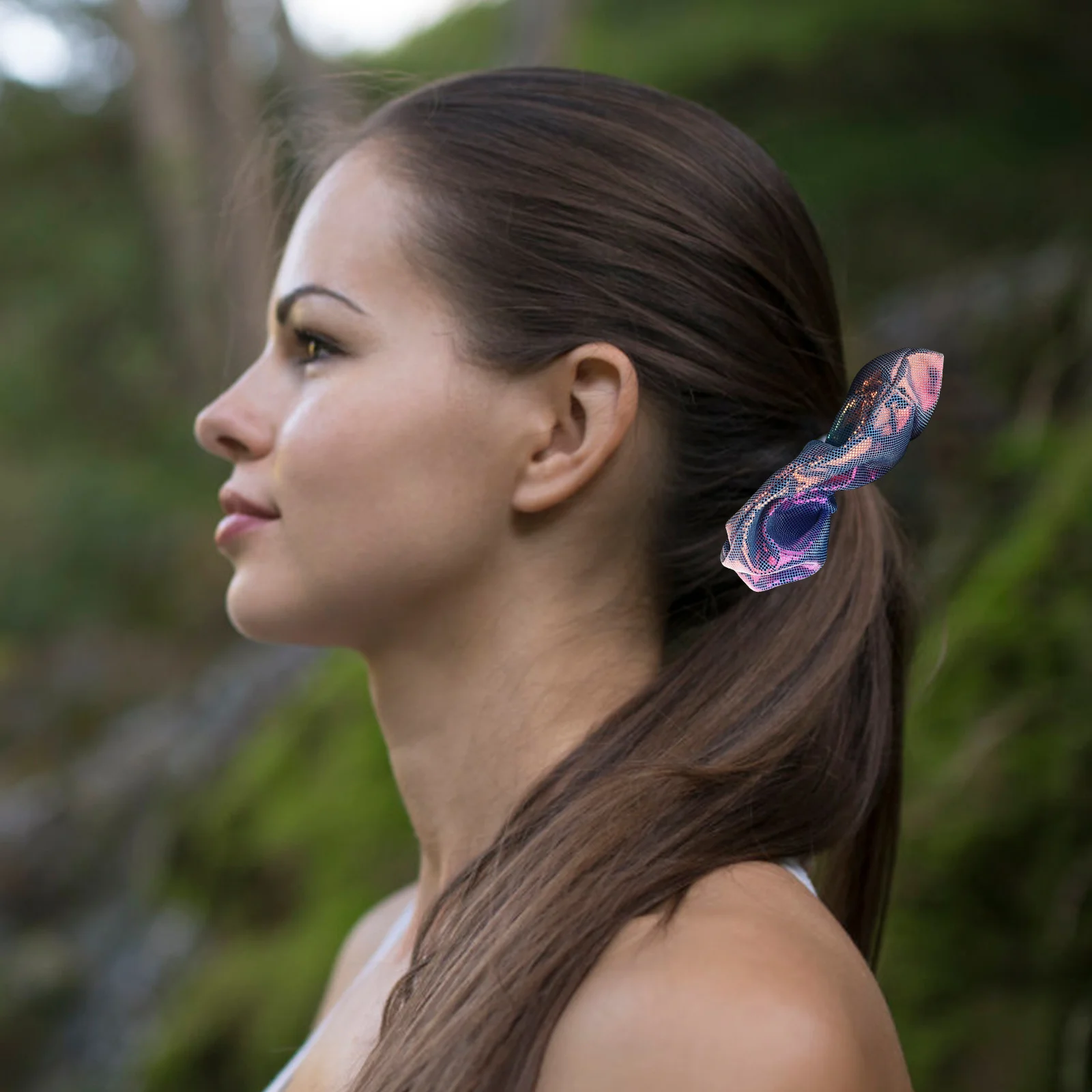 

10 шт., большие резинки для волос, эластичные держатели для хвоста, блестящие резинки для волос градиентного цвета для женщин, большие резинки для волос