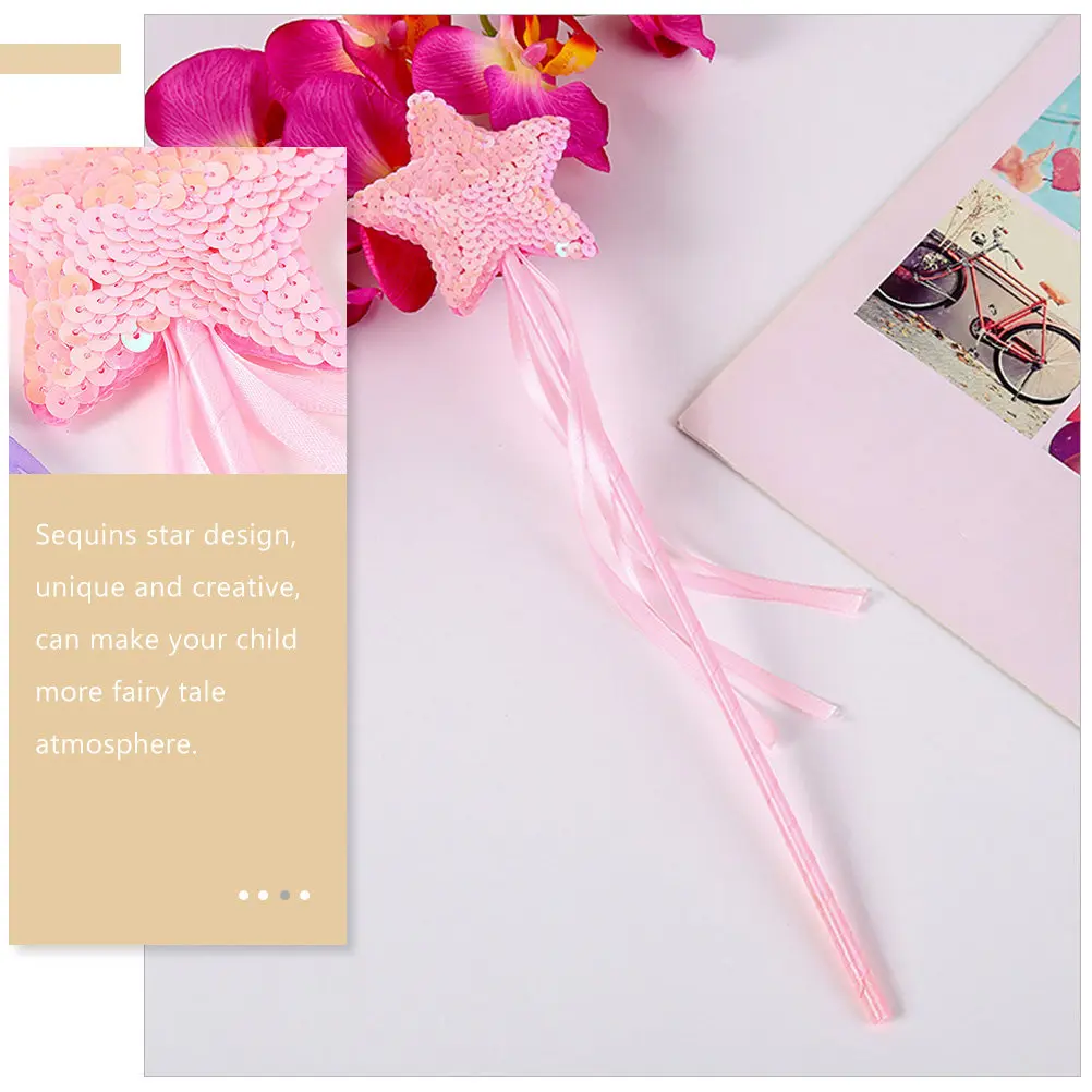 6Pcs Beautiful Sequins Star Fairy Wand Costume Prop Concert Dance Photography Party Favor Cosplay Performance Gift