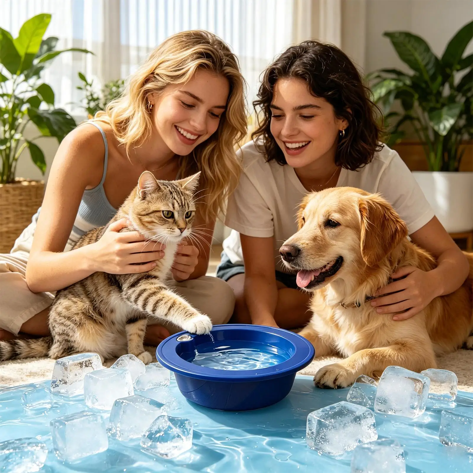 1pcs Cute multi-function plastic dog bowl supplies feeder Freeze Activated Pet Cooling Bowlpuppy water pet feeding bowl cat feed