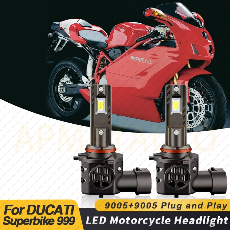 1/2pcs 50W 9005/HB3 Bright White LED Motorcycle Bulb A6 Headlight For DUCATI Superbike 999 2003 2004 2005 2006-2007 Motorcycle