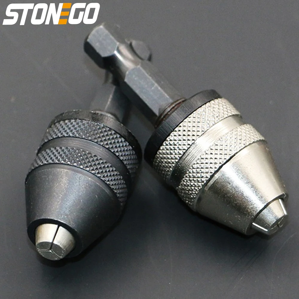 STONEGO 1PC Keyless Drill Chuck, 0.3-3.4mm Clamp Range, 1/4