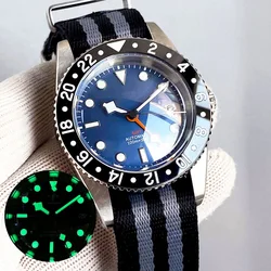 Vintage 38mm NH34A Bubble Sapphire Crystal 20ATM Waterproof GMT Automatic Movement Dive Watch Men snowflake Hand 120 Click Retro