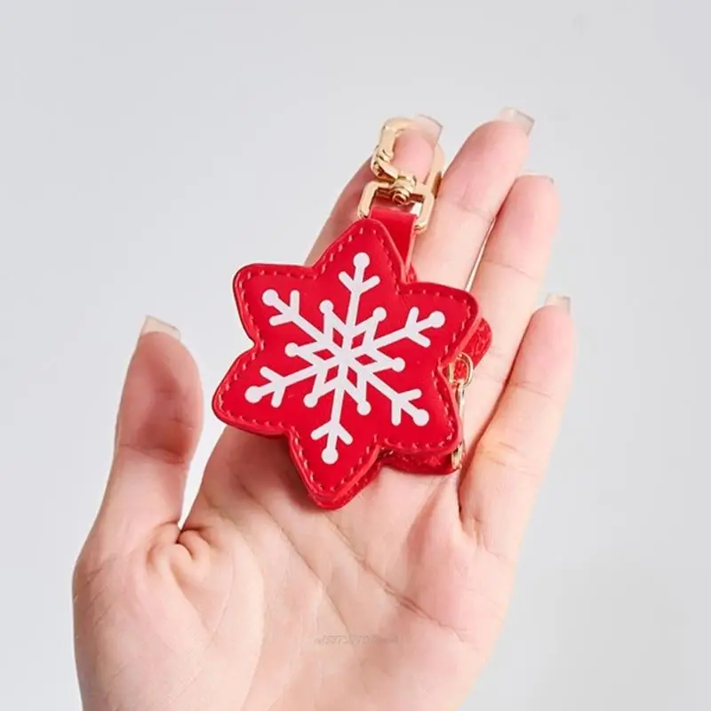 X5XA Holiday Travel Essential PU Keychain Coin Purse With Themed Decoration And Secure Storage Wear Resistant Keyring