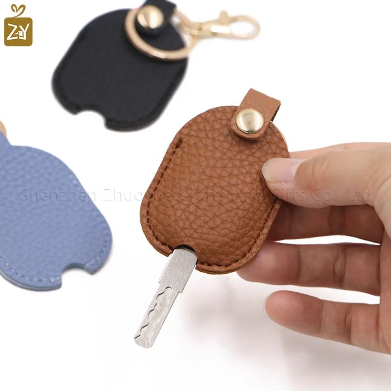 Leather Key Protector Car Key Loop Replacement Vintage Key Sleeve Stylish Keychain Leather Leather Key Sleeve For Women Men
