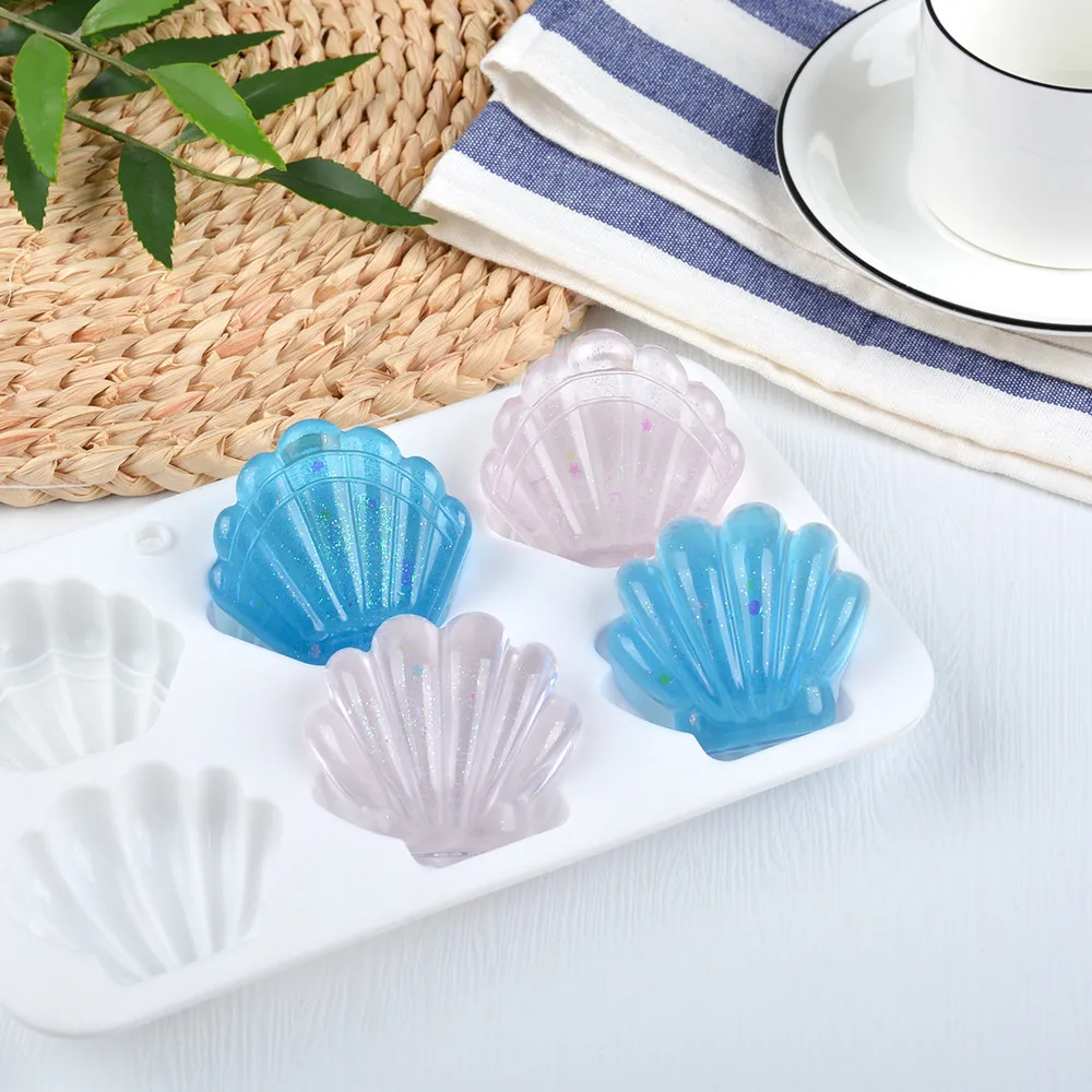 6 Pieces of Shell Mousse Biscuit Baking Mould Xianbei Chocolate Cake Mould Aromatherapy Candle Soap Silica Gel Baking Plate