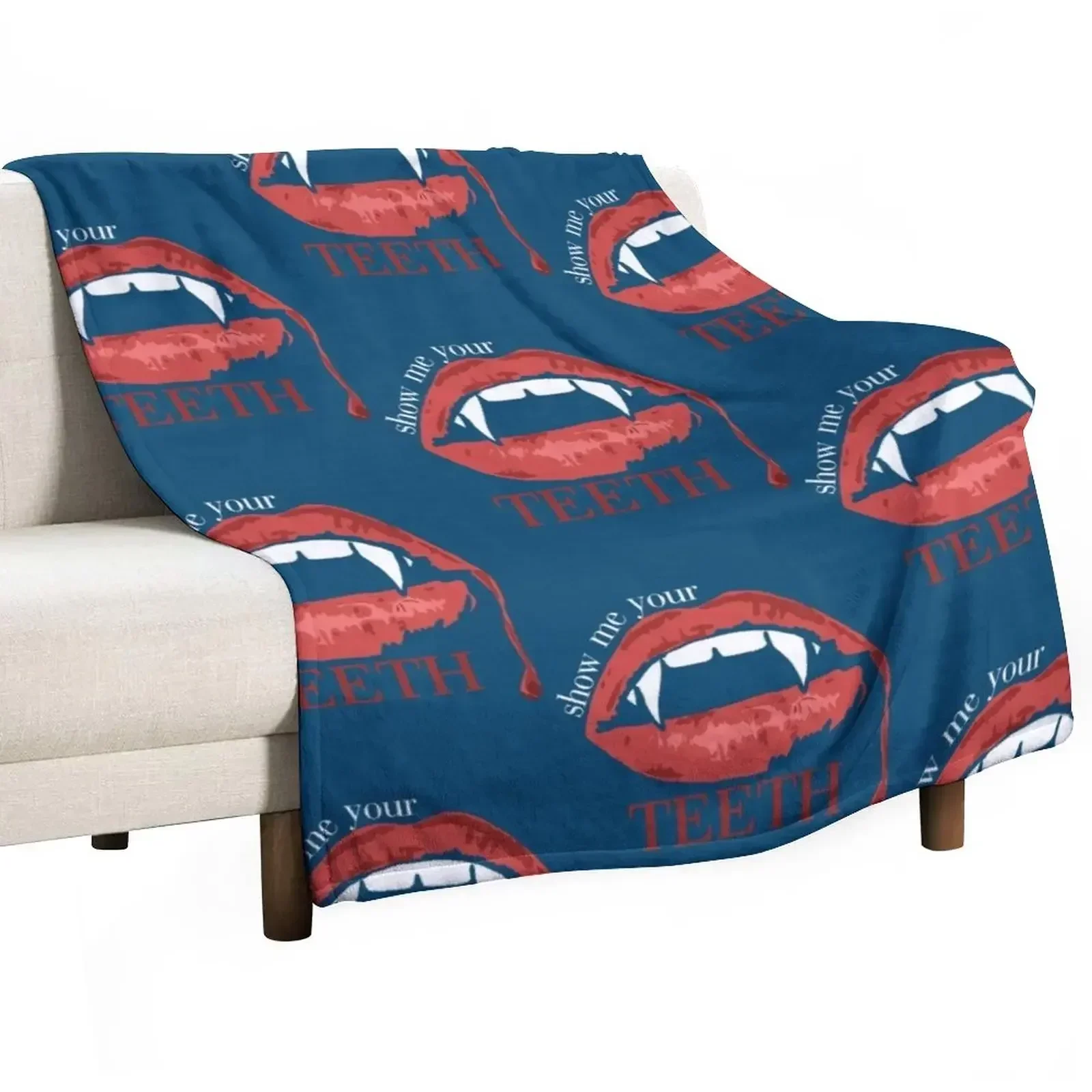 show me your teeth Throw Blanket Softest Plaid Blankets For Sofas Designers Blankets