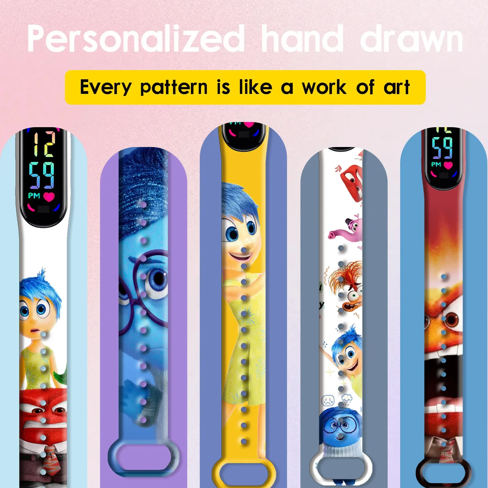 Inside Out 2 Watch Kid Anime Electronic Watches Cartoon Character Figures LED Touch Child Birthday Gifts Boys Girl Watch Gifts