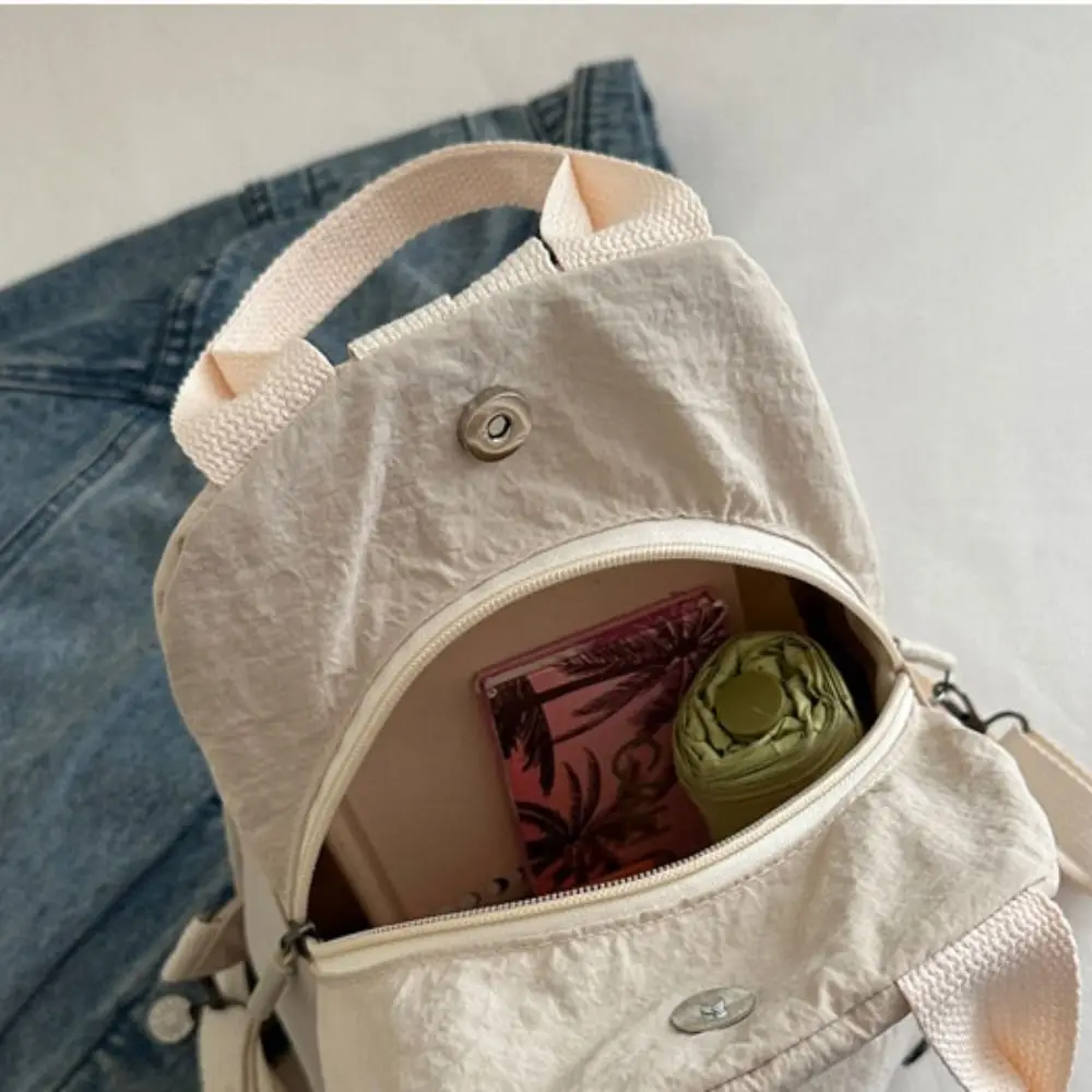 

Creative Small Pack Sport Nylon Backpack Korean Style Solid Color Solid Color Shoulder Bag Handbag Retro Backpack Girls