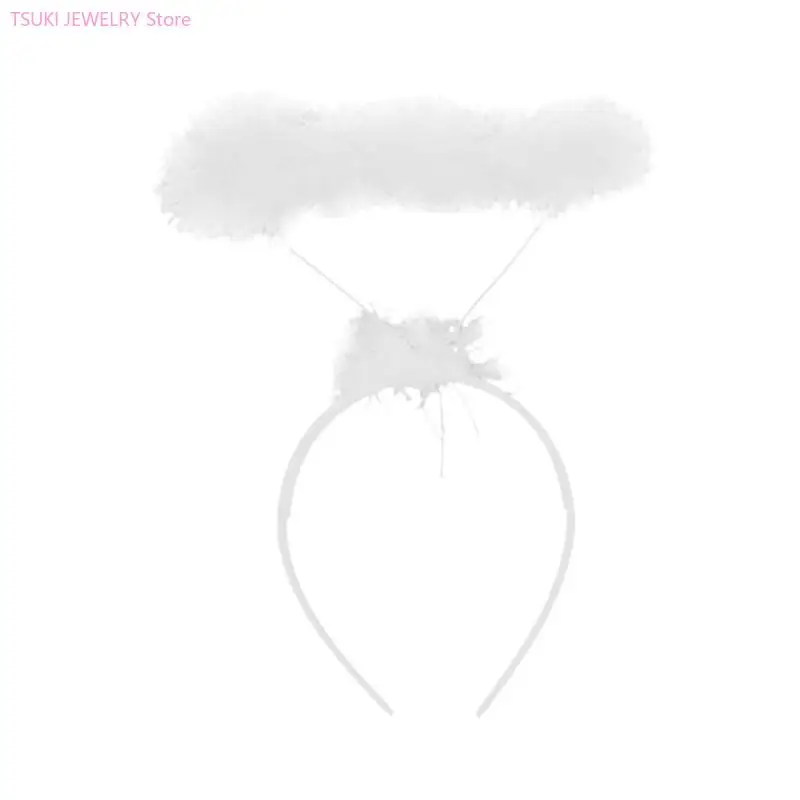 62KE Lễ Hội Bên Quỷ Sừng Thiên Thần Aureole Hình Băng Đô Quấn Tóc Halloween Mũ Trụ