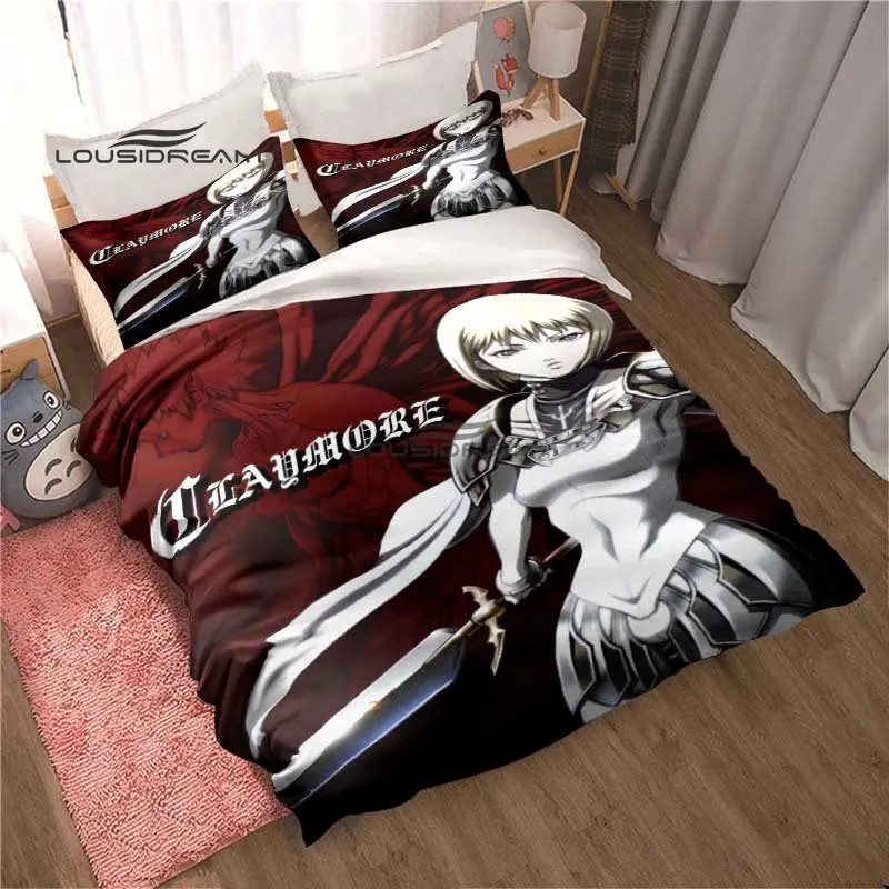 Anime Claymore Bedding Set 3D Printing Cartoon Home Decoration Boy Girl King Size Bedding Set Quilt Cover Pillowcas