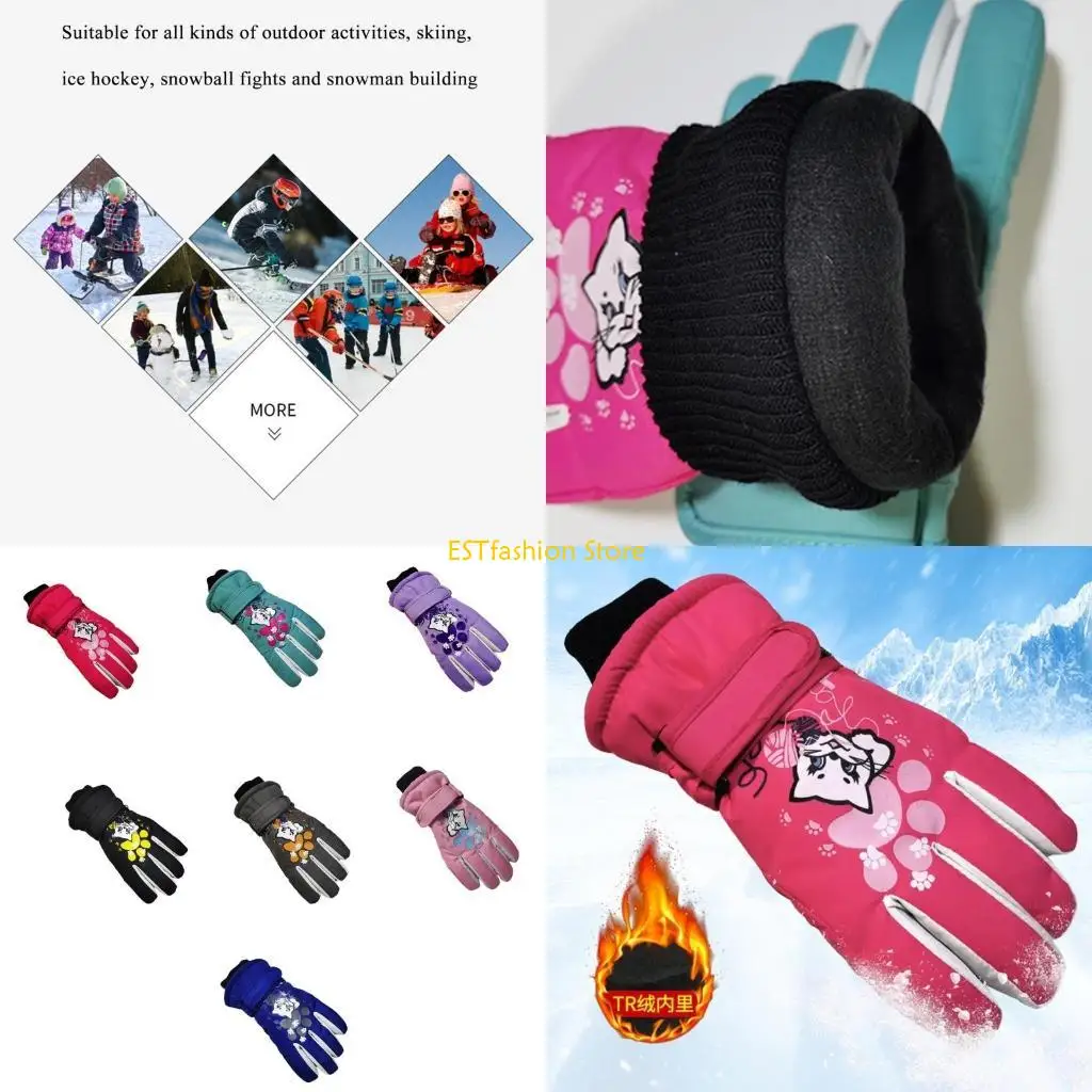 

Y5GC зимние перчатки для детей, водонепроницаемые зимние теплые лыжи, сноуборд, велосипед, детские варежки для мальчиков и 5-10