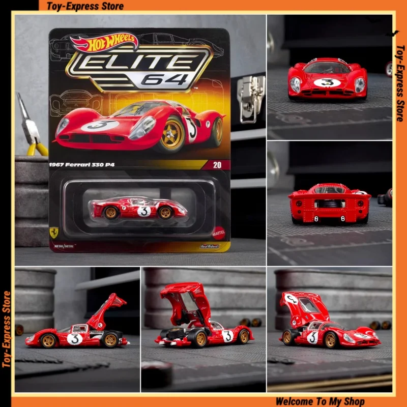

Hot Wheels 2025 Elite 64 Children Toys Hotwheels 2025 1:64 Racing Car Model Boys Kids Toys 1967 Ferrari 330 P4 Collectible Gift