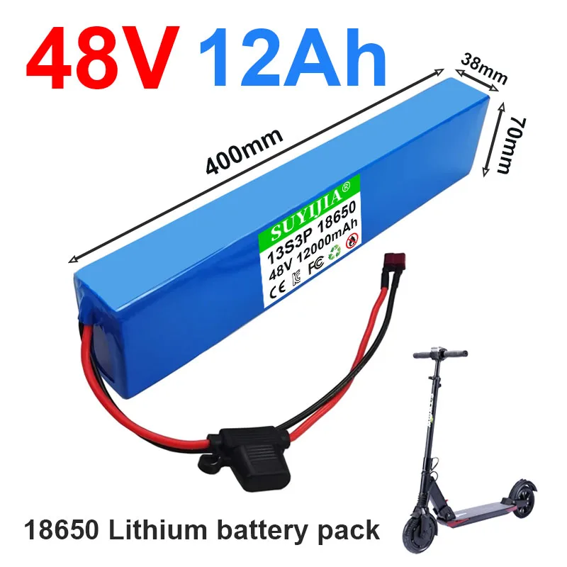 

48V 12Ah 18650 Li-Ion Rechargeable Battery for E-TWOW Booster ES and GT Sport Scooter Replacement Battery Pack