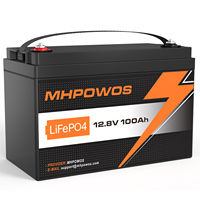 MHPOWOS Rechargeable battery 12.8V 8ah 10ah 20ah 30ah 100ah 200ah LiFePO4 Battery 12V Lithium Iron Phosphate Batteries Cycles