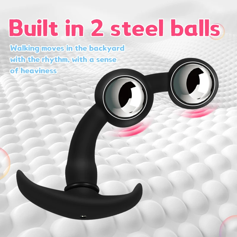 Cherry Inflatable Anal Plug Auns Masturbator Prostate Massager Double Steel Beads Huge Big Expansion Butt Plug Sex Toys for man