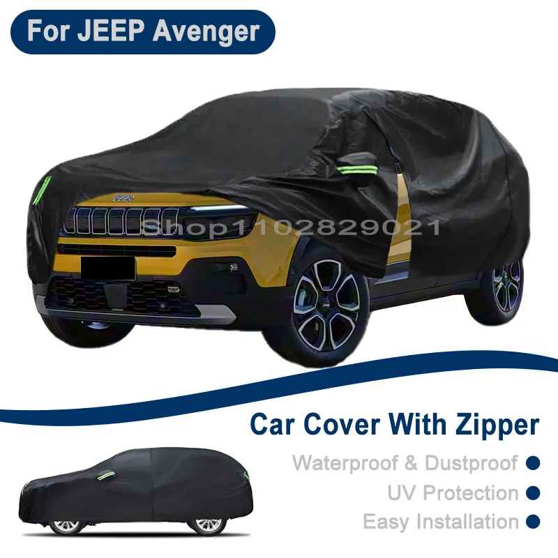 

Outdoor Full Vehicle Cover For JEEP Avenger - Side Zipper Design, Waterproof Dustproof Sun Protection Car Cover