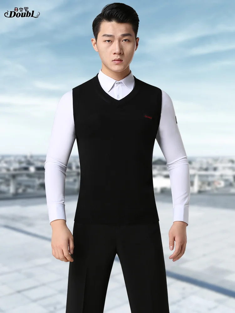 2025 nova dançarina moderna roupas masculinas com decote em v colete de lã padrão nacional roupas de dança moderna masculina