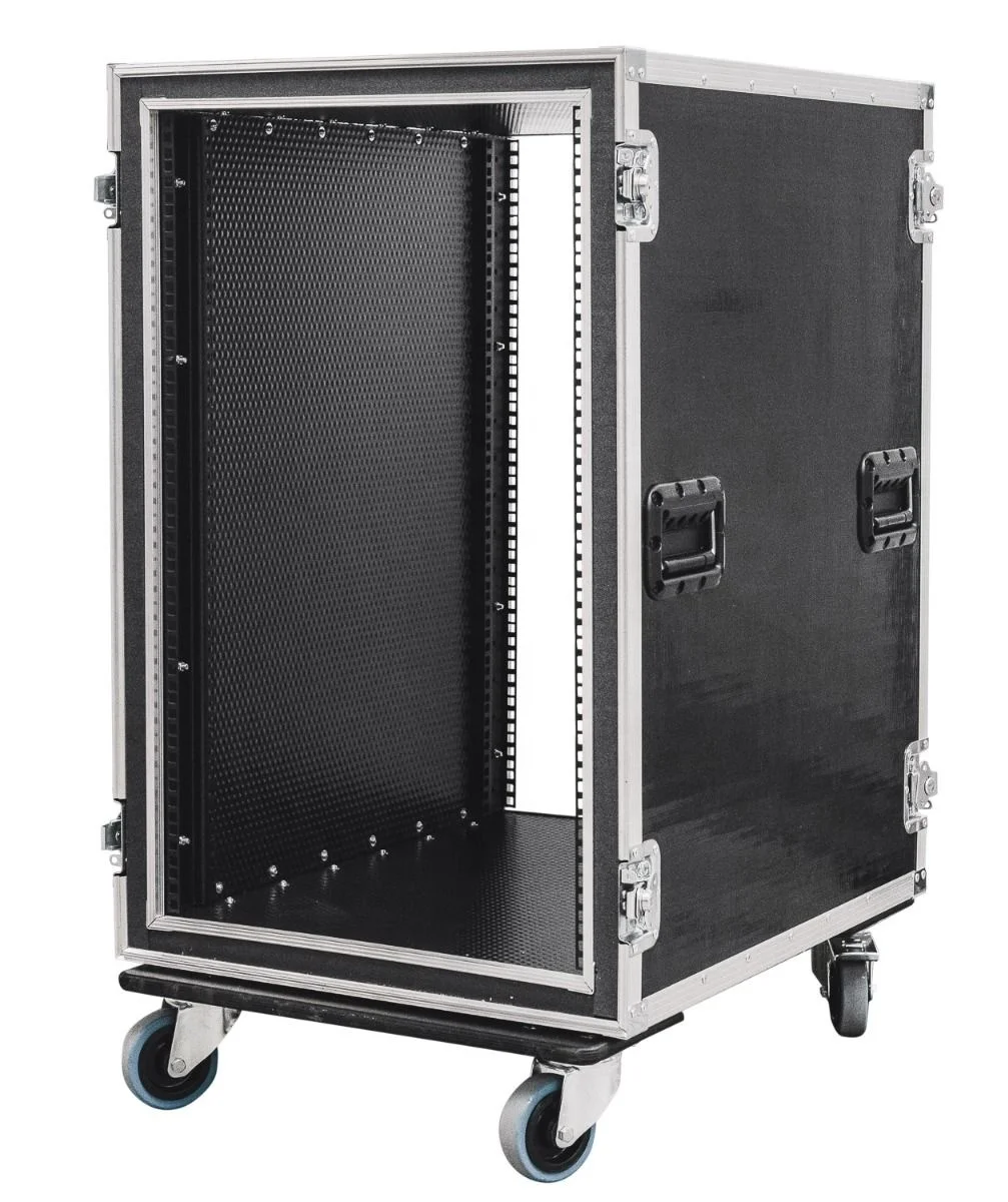 Factory wholesale large aluminum tool box 22U Foam Shockmount Rack Flight Case