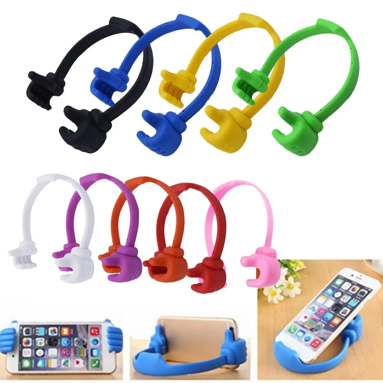 Plastic Phone Stand Thumbs-up Cell Phone Holder Adjustable Multi Colors Portable Desktop Stand for Phone Holder