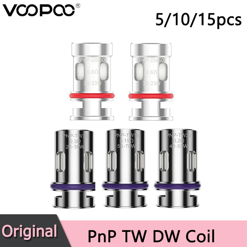 5-15pcs Original VOOPOO PnP TW DW Coil PnP TW15 TW20 TW30 DW60 Head For Drag H40 H80S E60 / Drag 4 / Drag M100S / Vinci 3 Kit